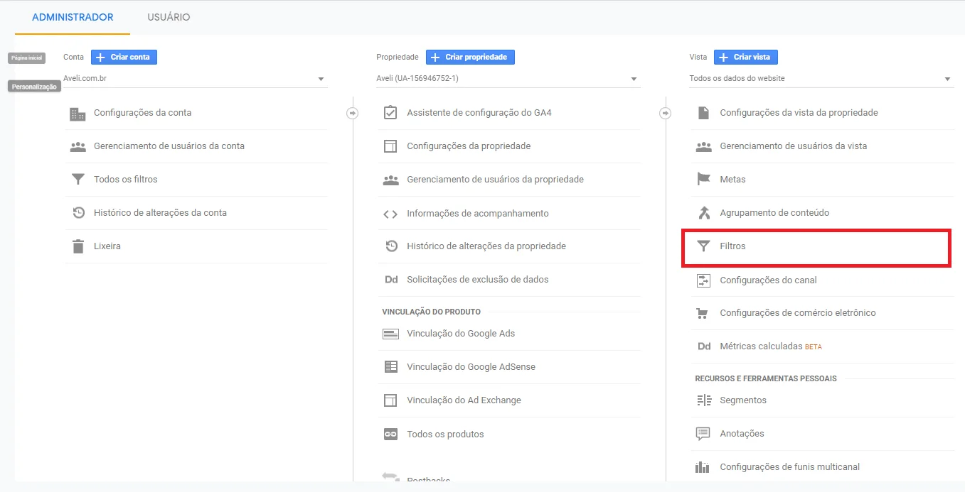 excluir ip dinâmico google analytics