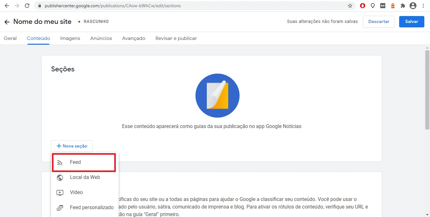Conteúdo para o Google Notícias