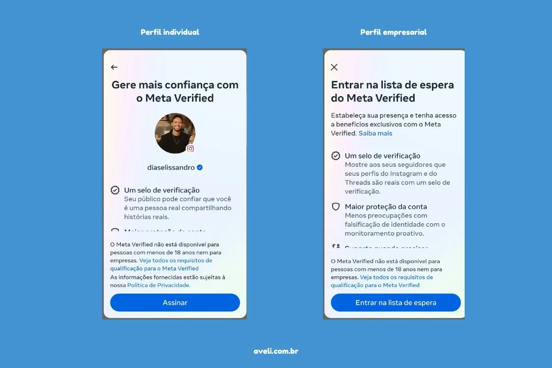 ser verificado no instagram