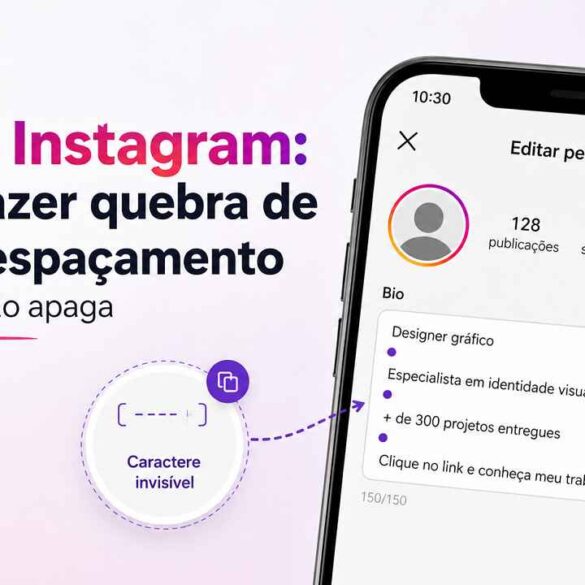 Bio do Instagram como fazer quebra de linha e espacamento que o app nao apaga