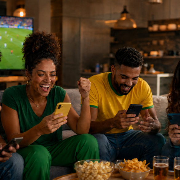 pessoas assistindo a uma partida de futebol ao vivo